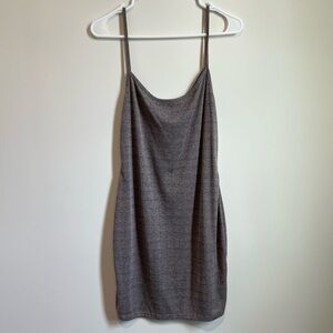 PrettyLittleThing Gray Slip Dress Cowl Neck Mini